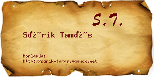 Sárik Tamás névjegykártya